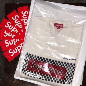 Supreme Checkered Crewneck White